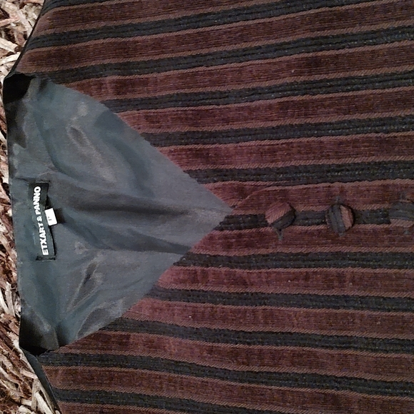 Etxart & Panno Designer Cotton Retro Vest One of a kind Petite Brown and Black - Picture 2 of 4